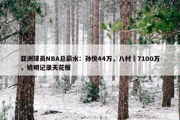 亚洲球员NBA总薪水：孙悦44万，八村塁7100万，姚明记录天花板